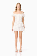 Melissa Tiered Mini Dress in White