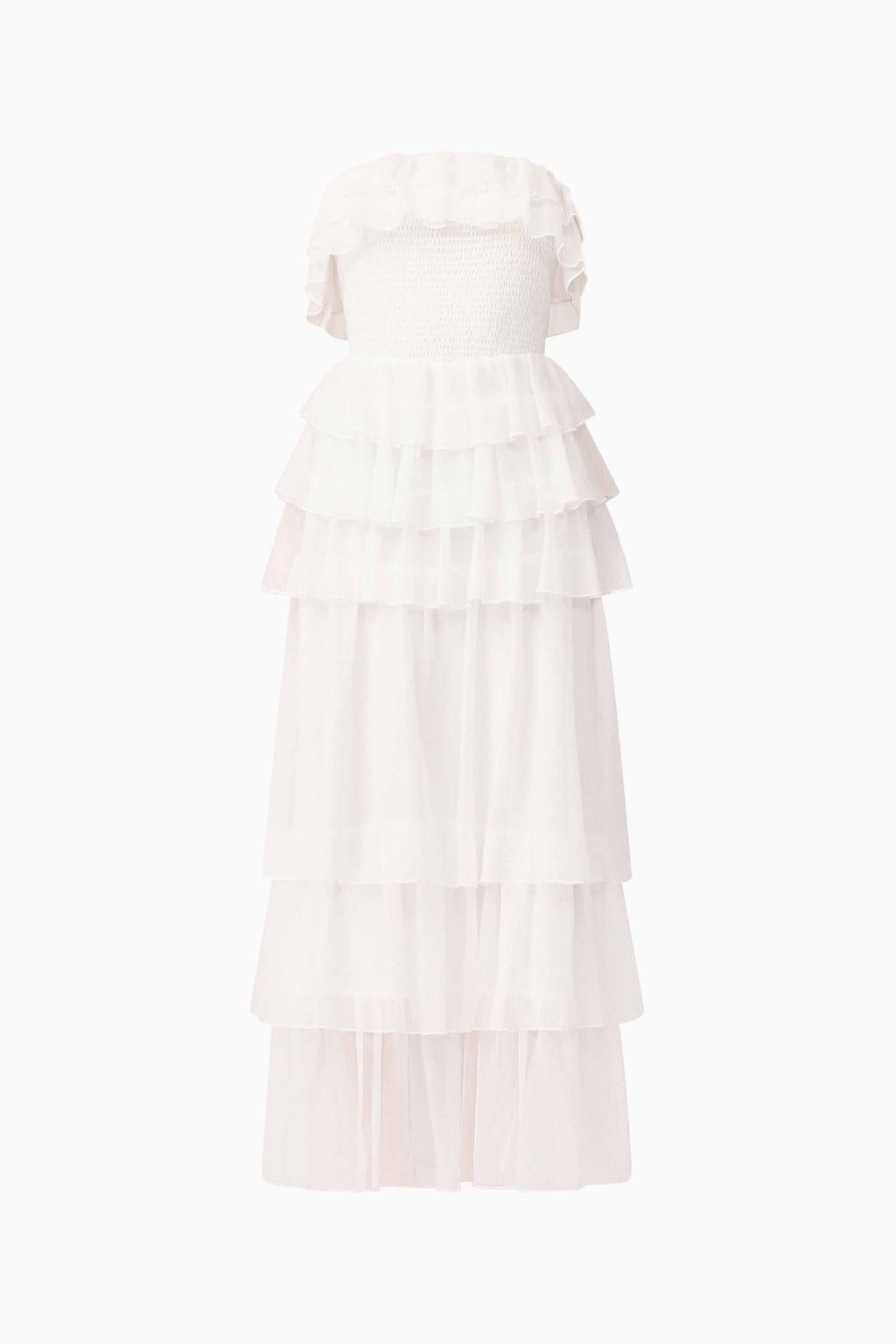 Melissa Strapless Maxi Dress in White