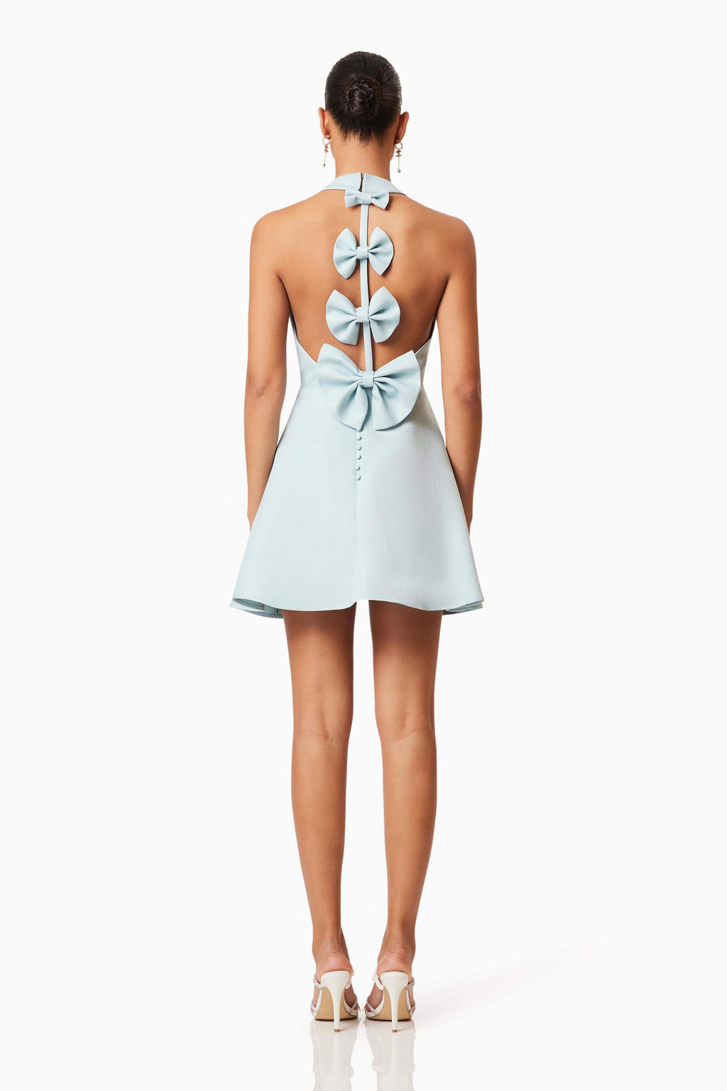 Geranium Mini Bow Dress In Blue