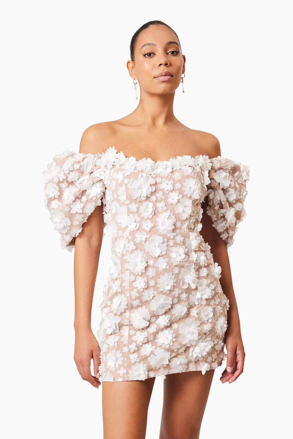 Bluebell Off The Shoulder Mini Dress in White