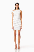 Kimberly Tie Mini Dress in White