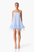 Rina Embellished Shift Mini Dress in Blue