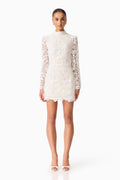 Cora Long Sleeve Mini Dress in White