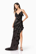 Kyla Asymmetrical Gown In Black
