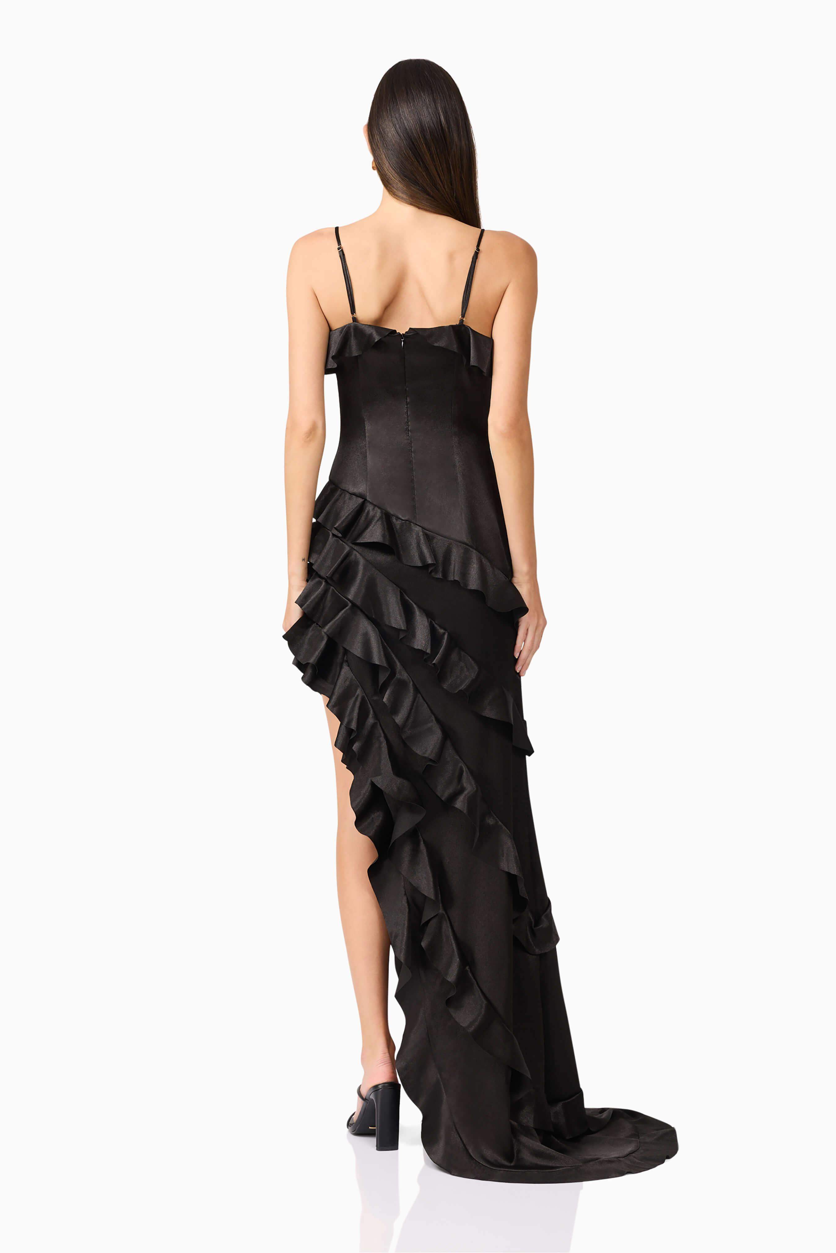 Kyla Asymmetrical Gown In Black