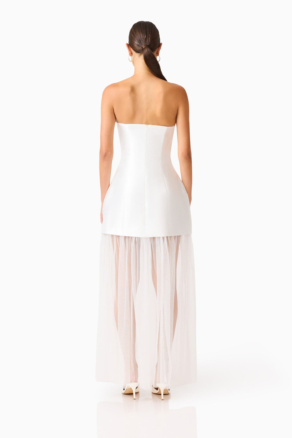 Oleander Strapless Maxi Dress In White
