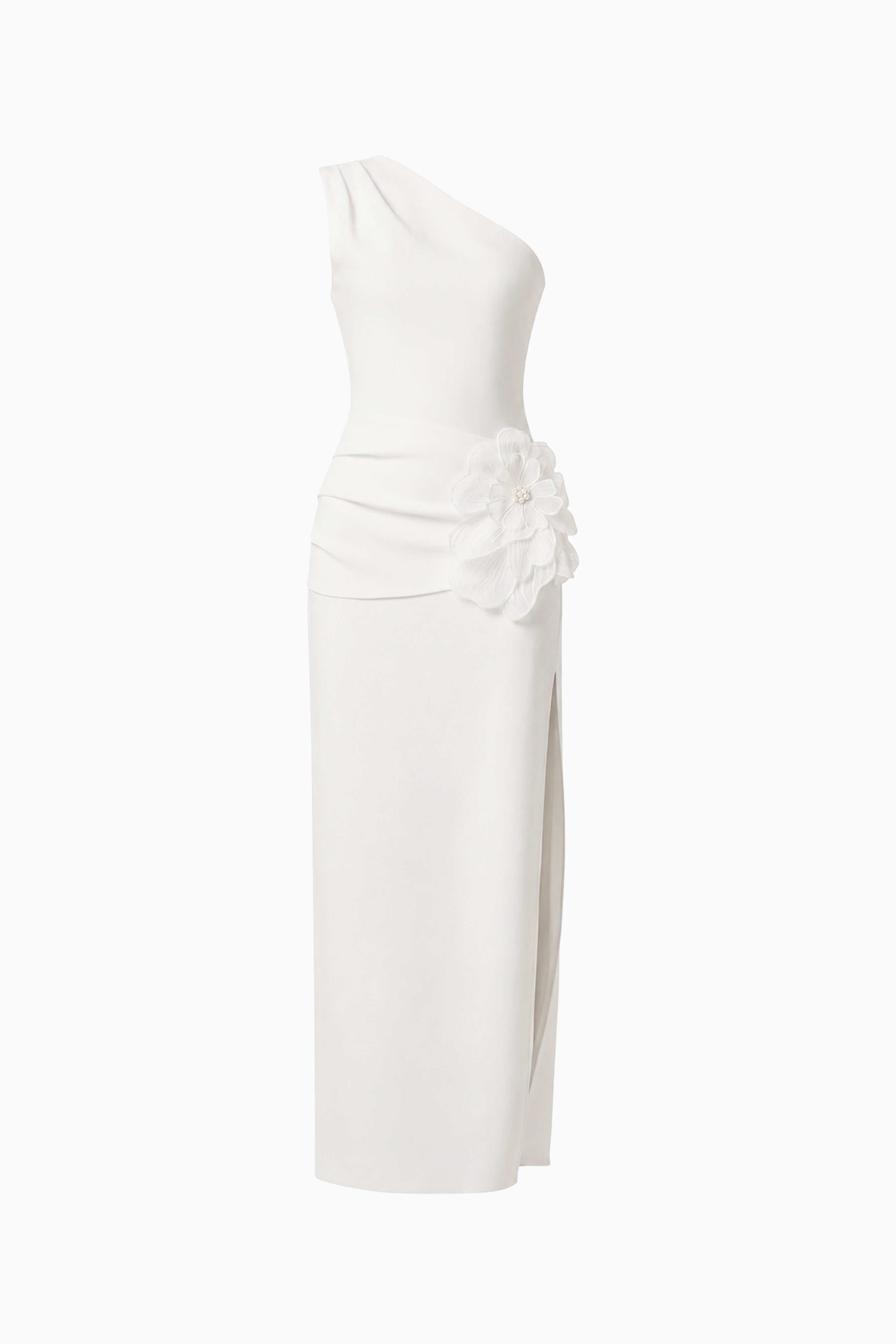 Janelle One Shoulder Gown In White