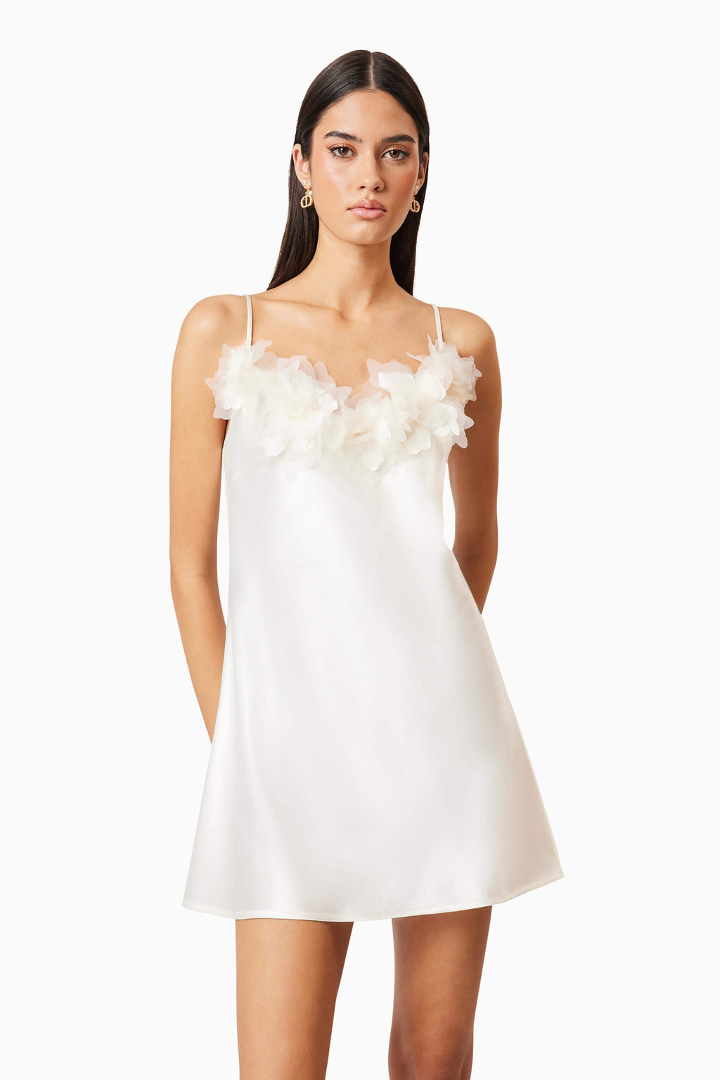 Katalina 3D Mini Dress In White