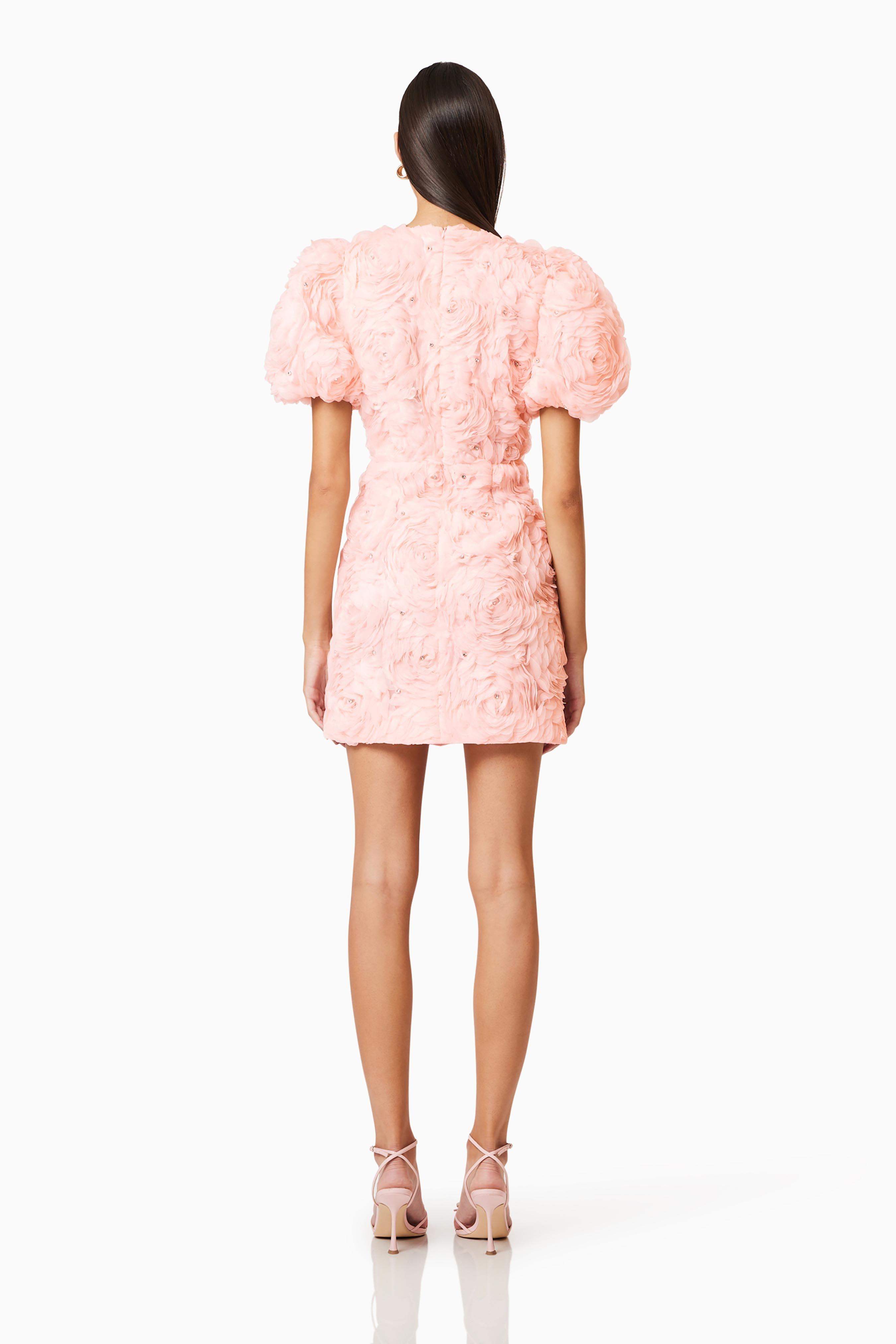 Rosella 3D Mini Dress In Pink