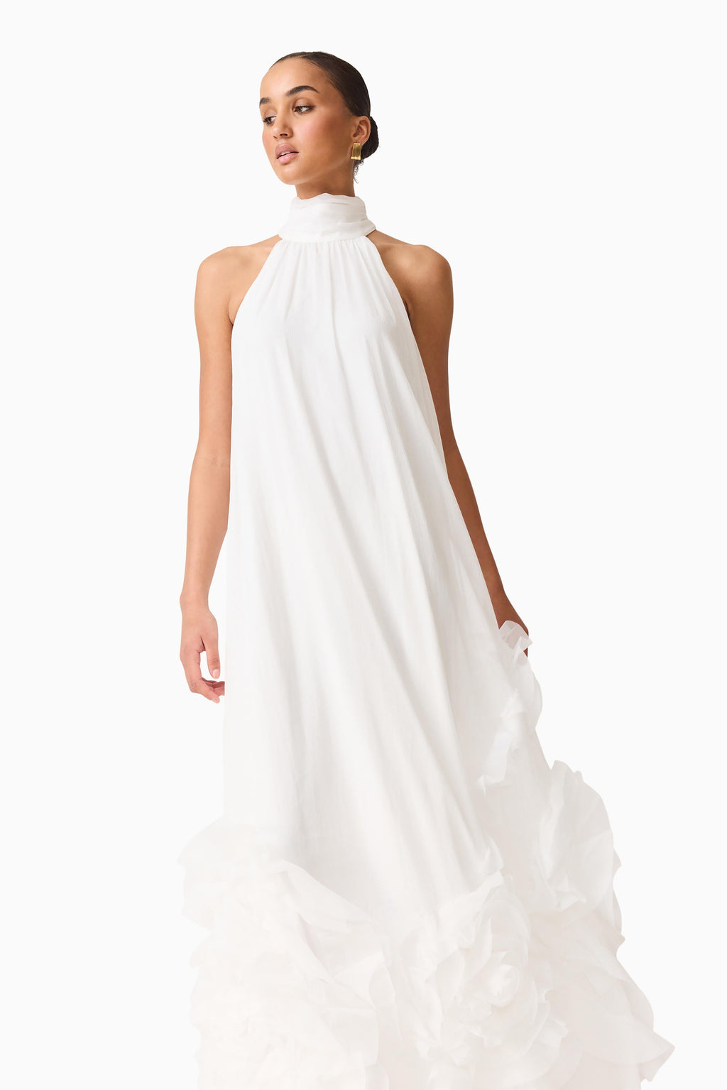 Evelin Halter Gown in White