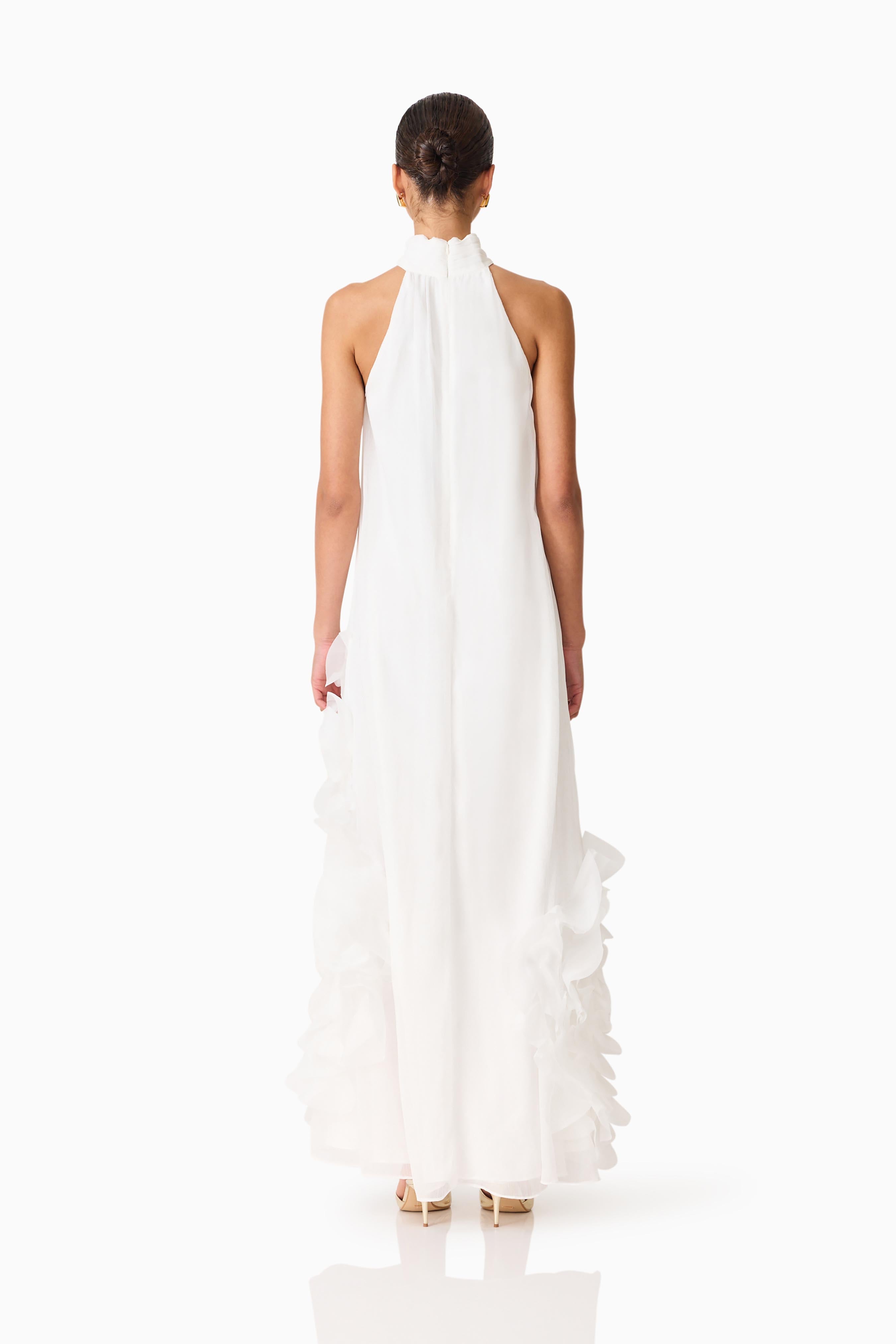 Evelin Halter Gown in White