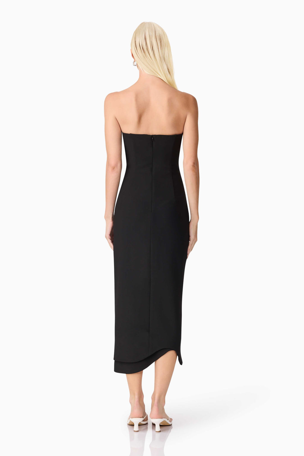 Ilaria Sweetheart Midi Dress in Black