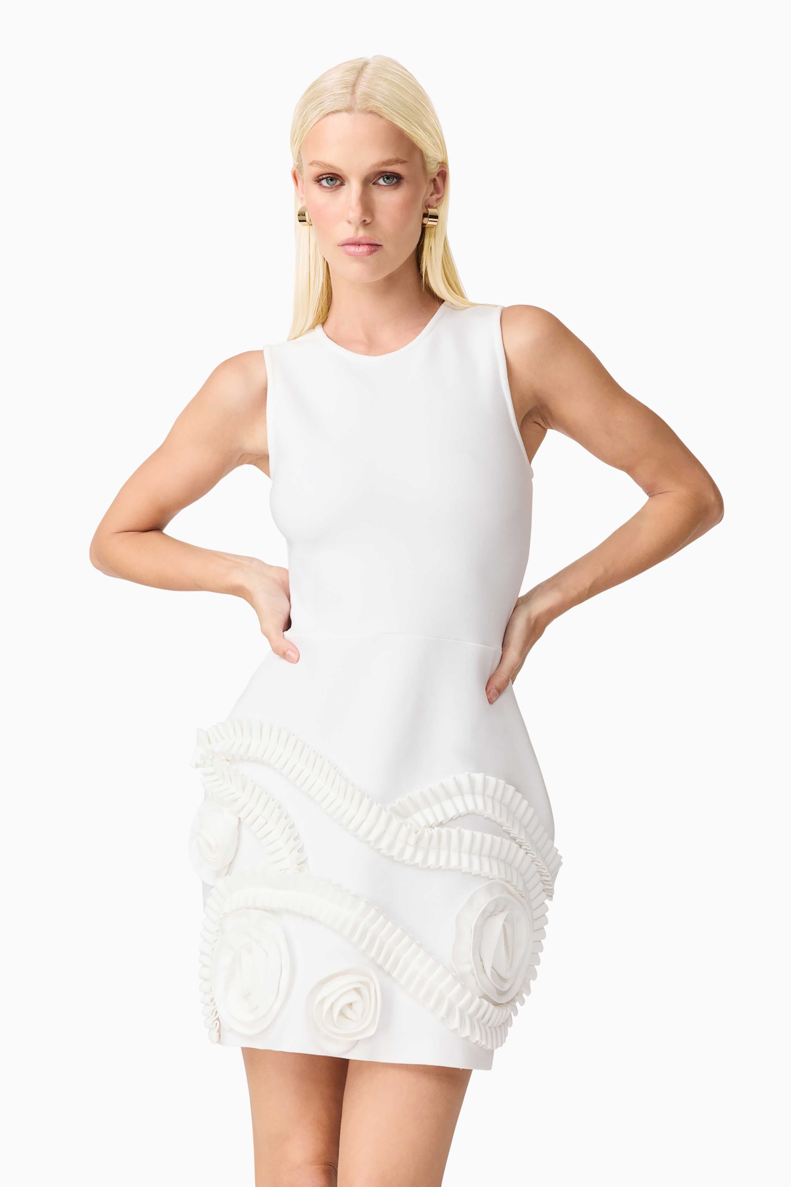 Sonya Tulip Mini Dress in White