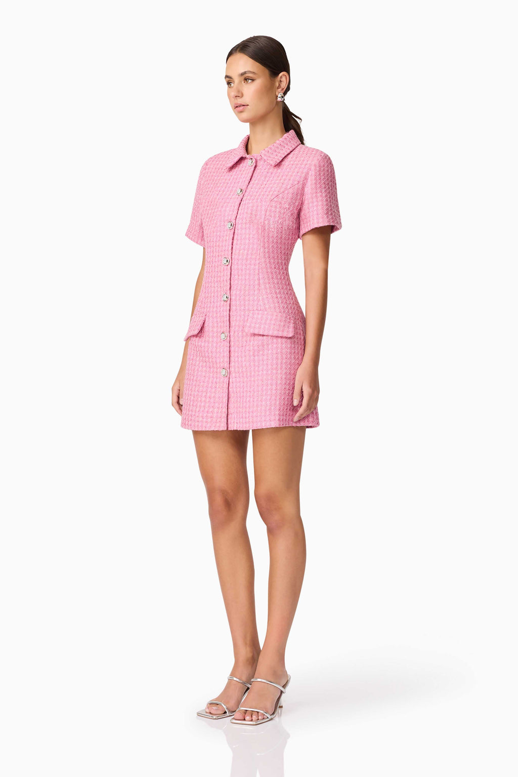 Alia Short Sleeve Mini Dress in Pink