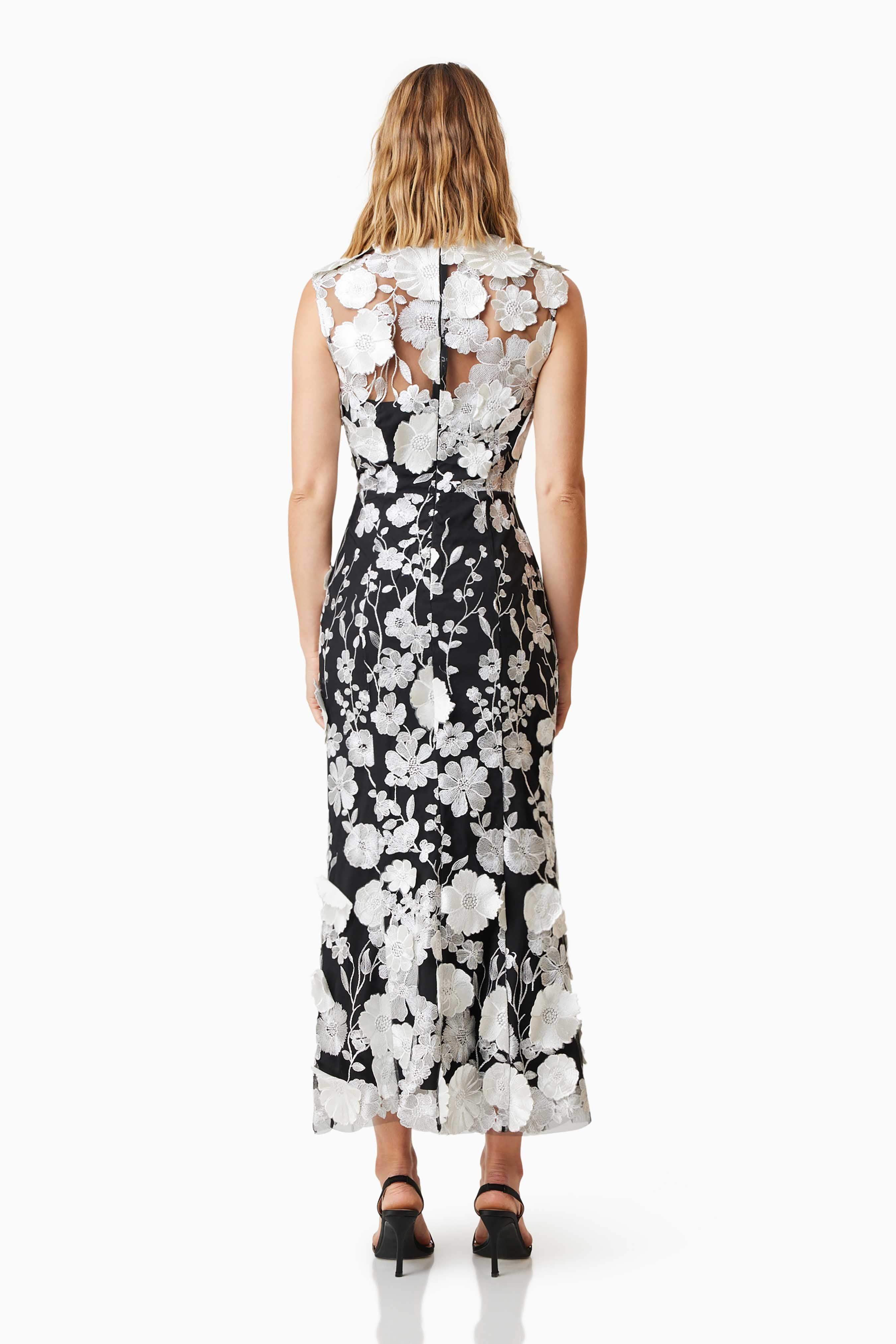 Selene Cocktail Midi Dress Black