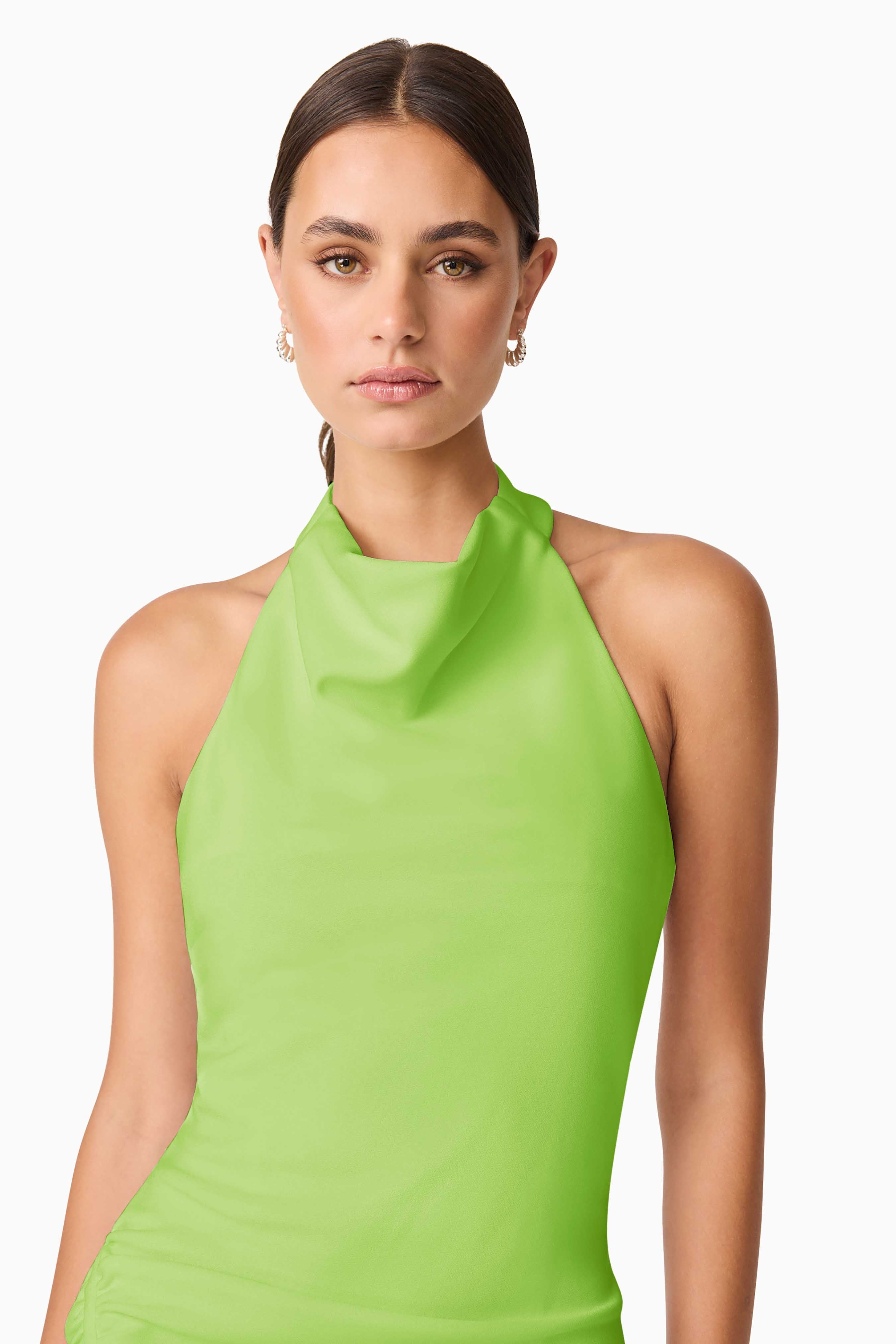 Nerissa Cowl Neck Maxi Dress in Green
