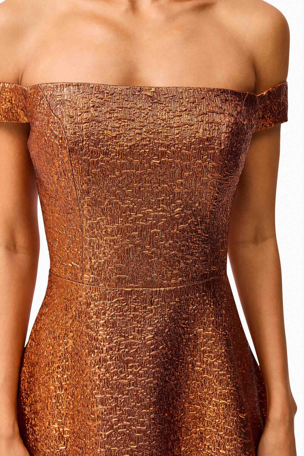 Sapphira Off The Shoulder Gown in Orange