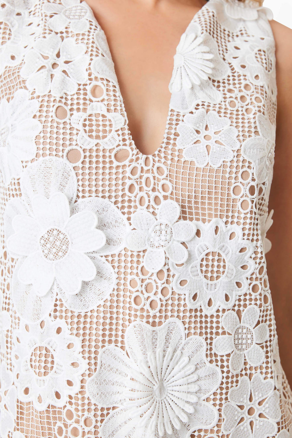 Autumn Shift Mini Dress In White