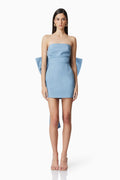 Celia Mini Bow Dress in Blue