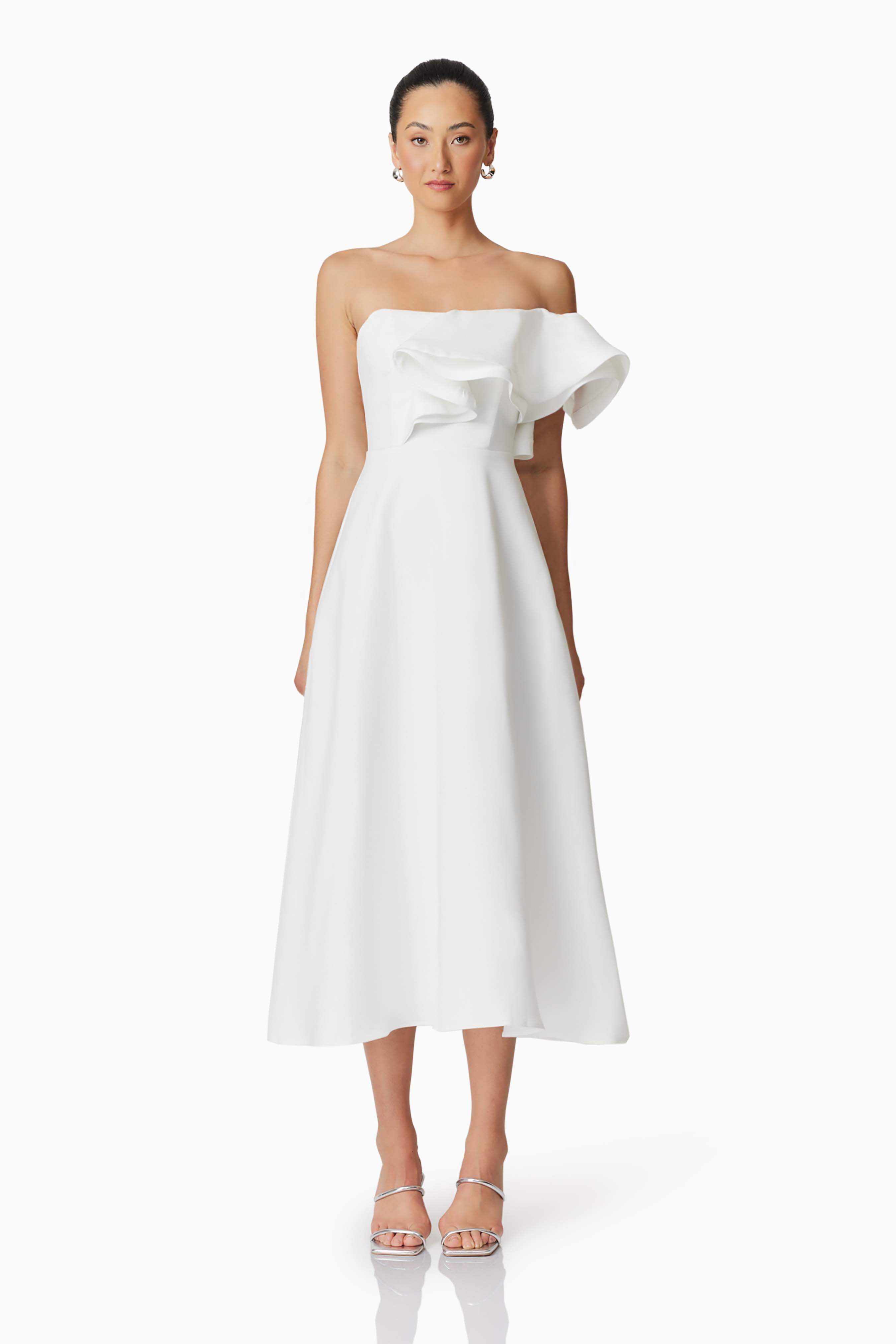 Celia Midi Dress in White