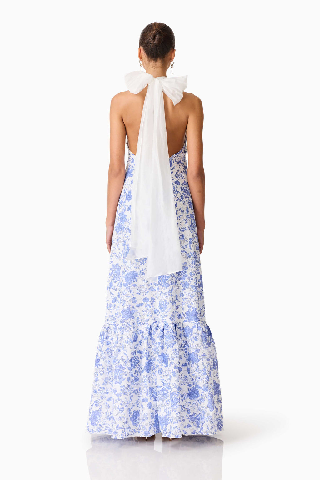 Elin Halter Gown in Blue Floral