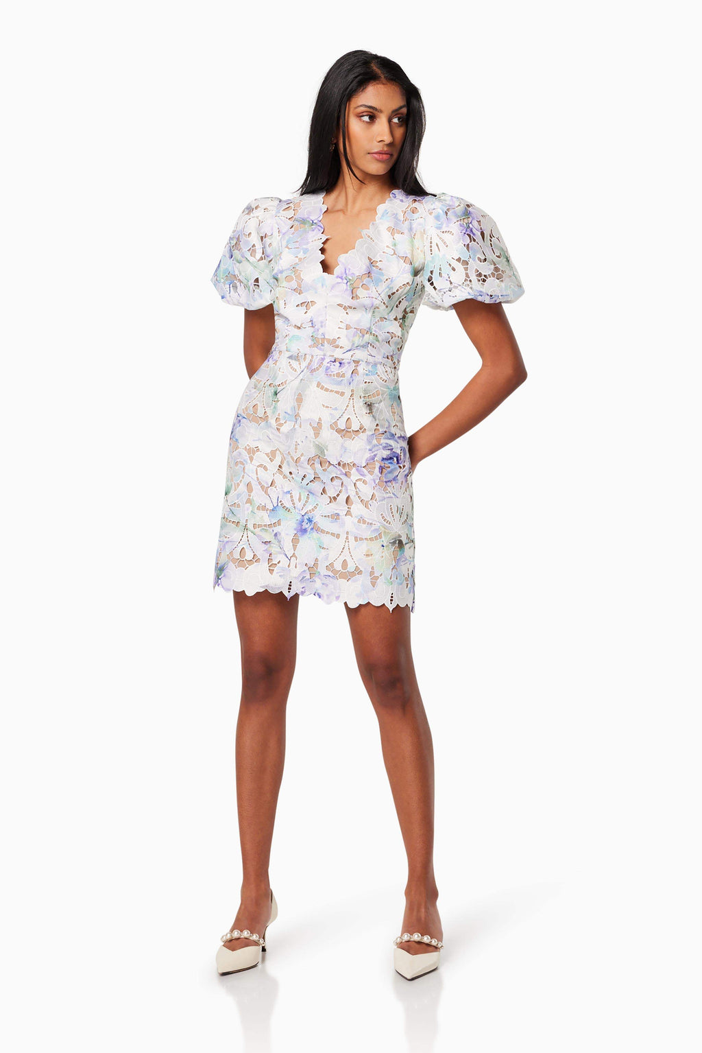 Seville Short Sleeve Mini Dress in Multi