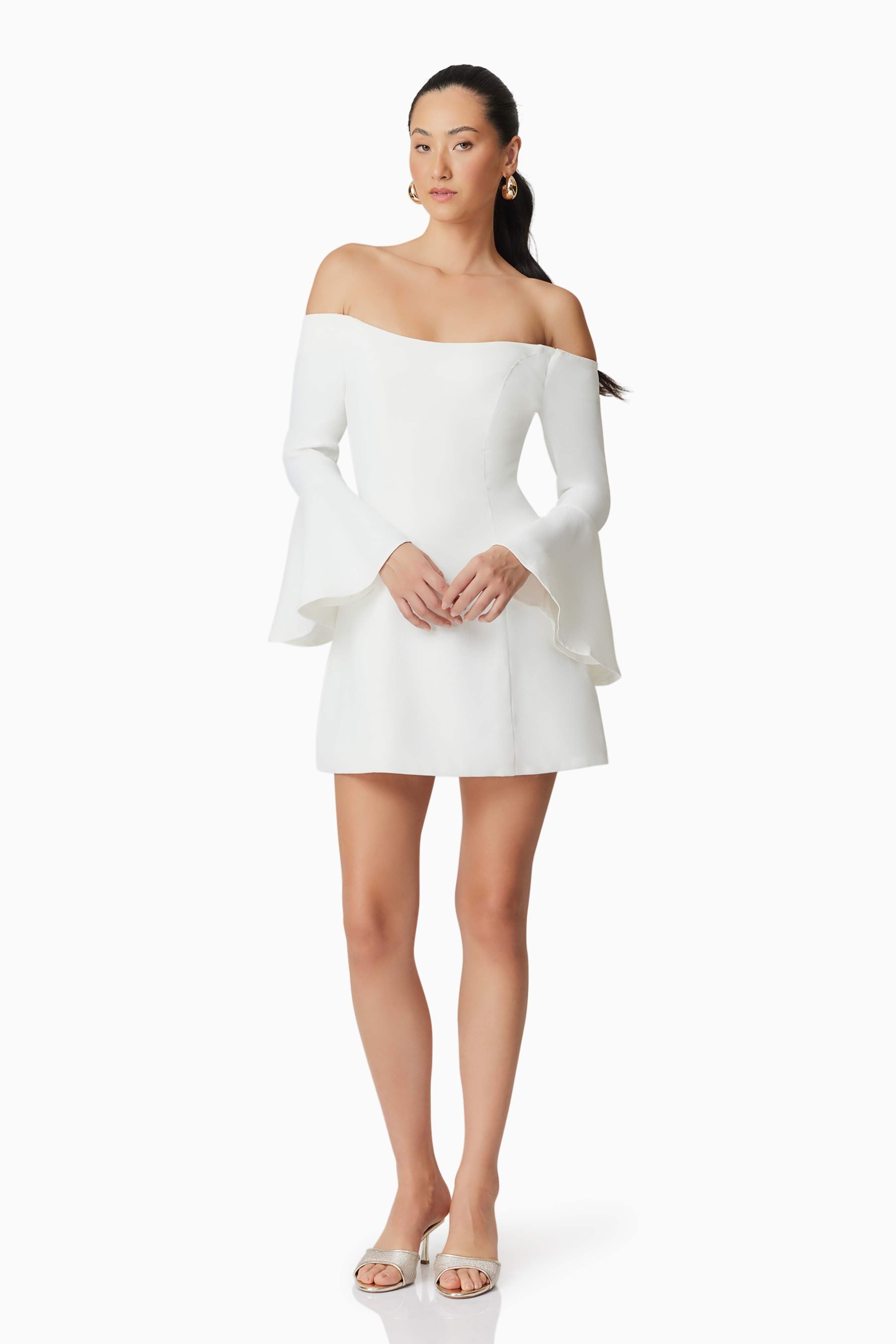 Hazelle Strapless Mini Dress in White