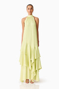 Varella Halter Gown in Pistachio Green