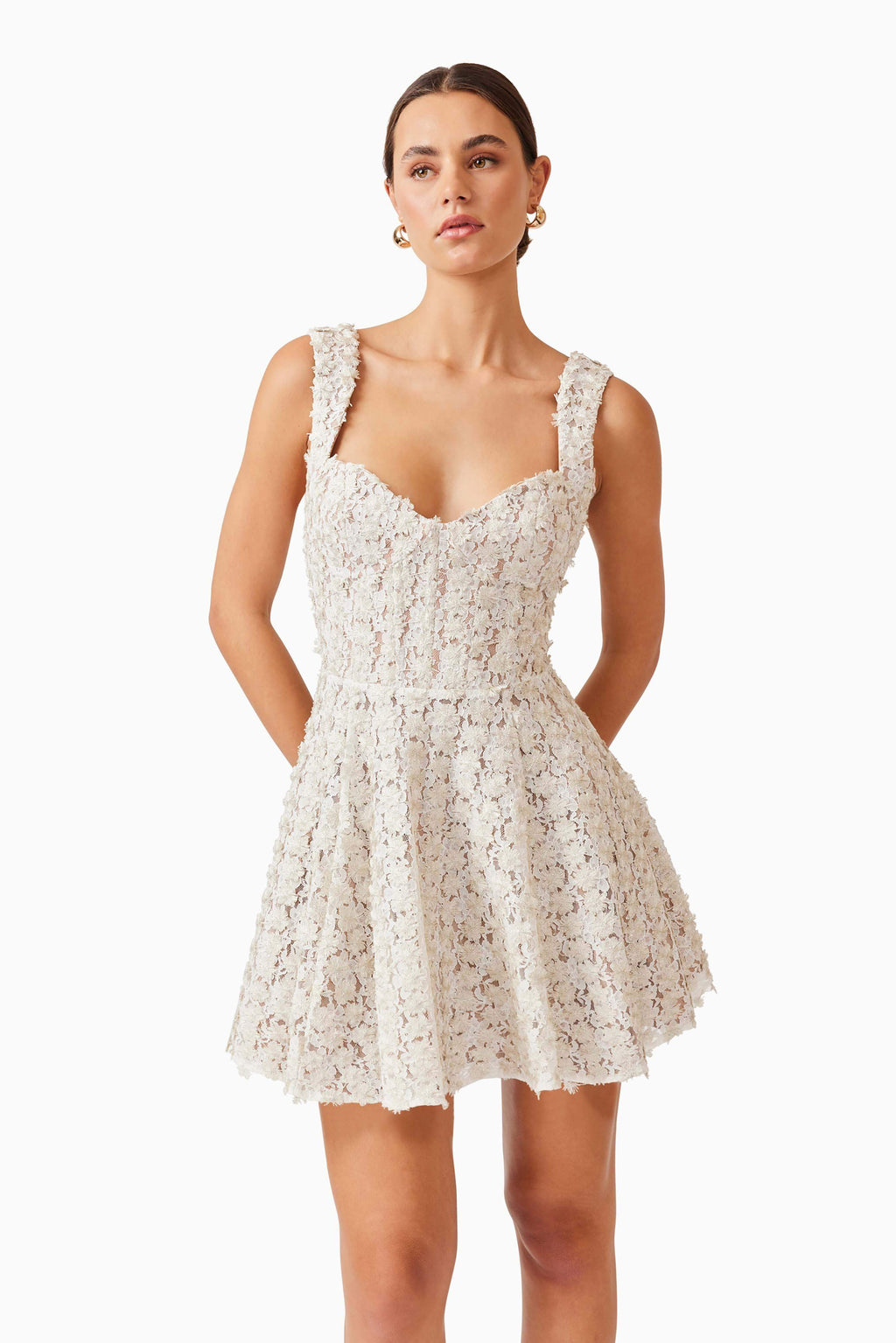 Cali Corset Mini Dress in White