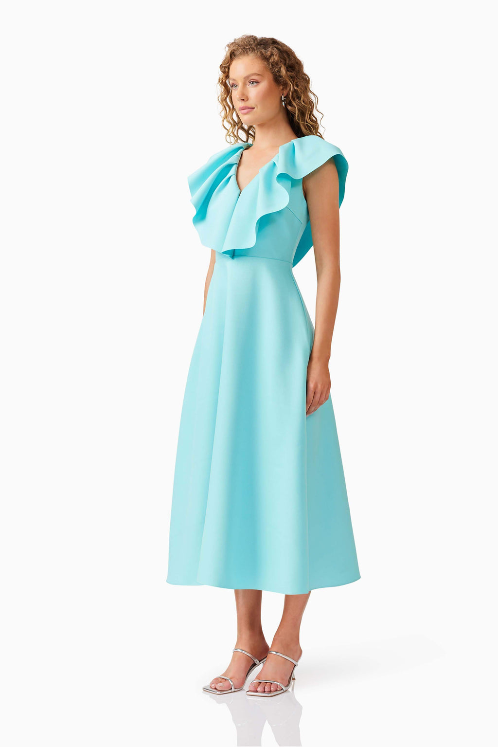Gabi Midi Dress in Blue