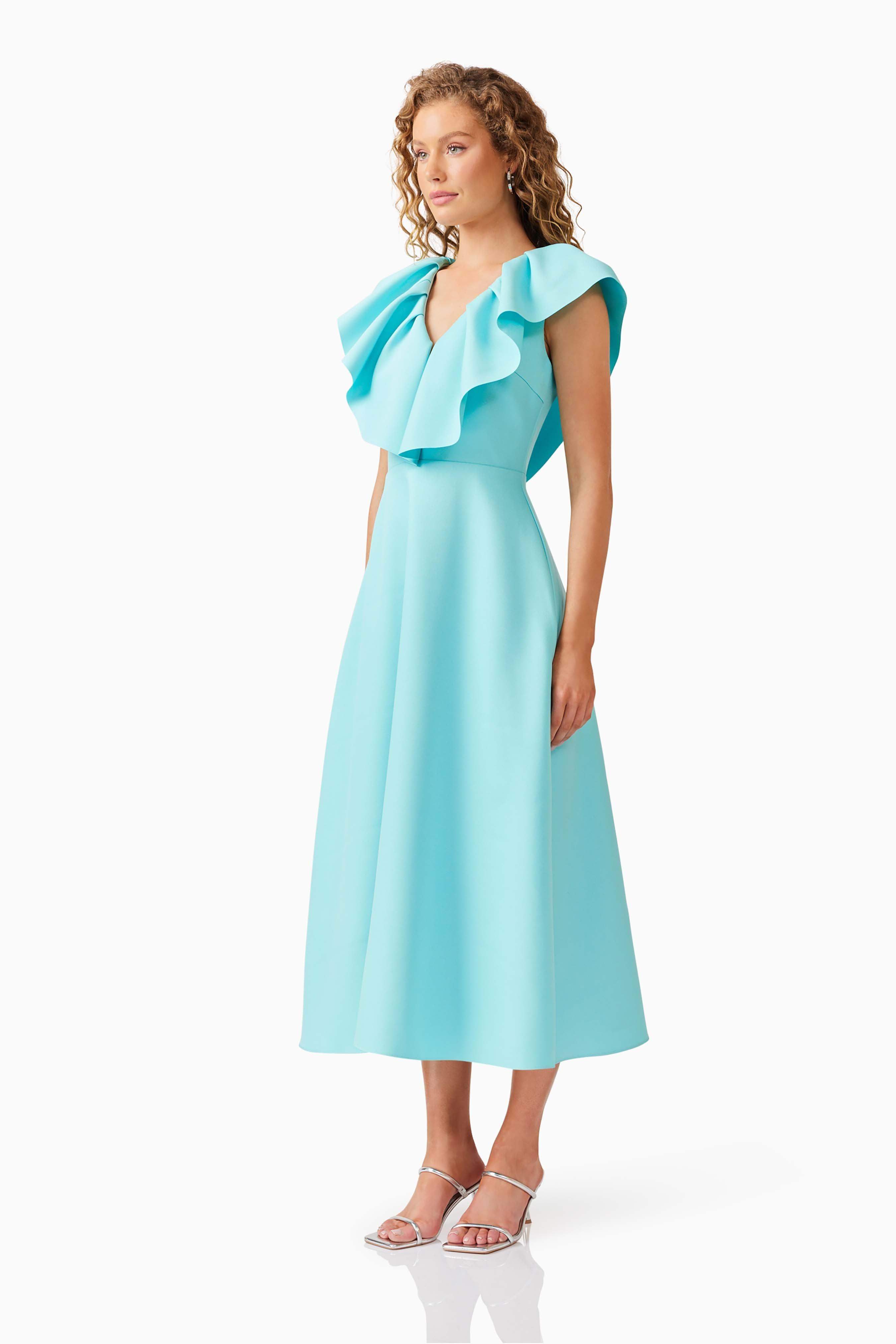 Gabi Midi Dress in Blue