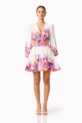 Alice Long Sleeve Mini Dress in Ombre Floral