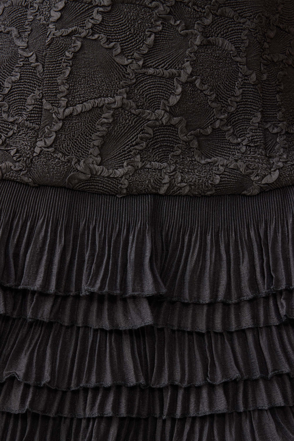 Alexandra Tiered Mini Dress in Black