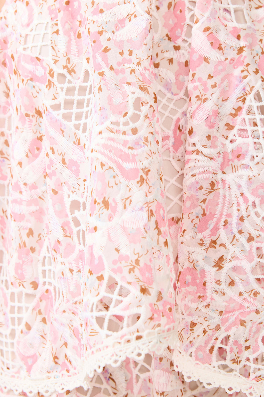 Valencia Tiered Gown in Pink & Cream Floral