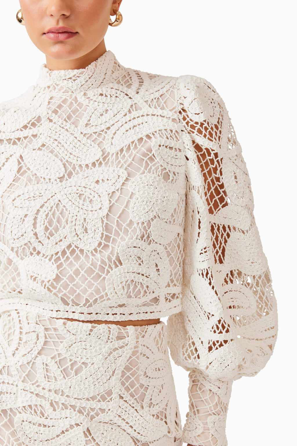 Kyra Crochet Set in White
