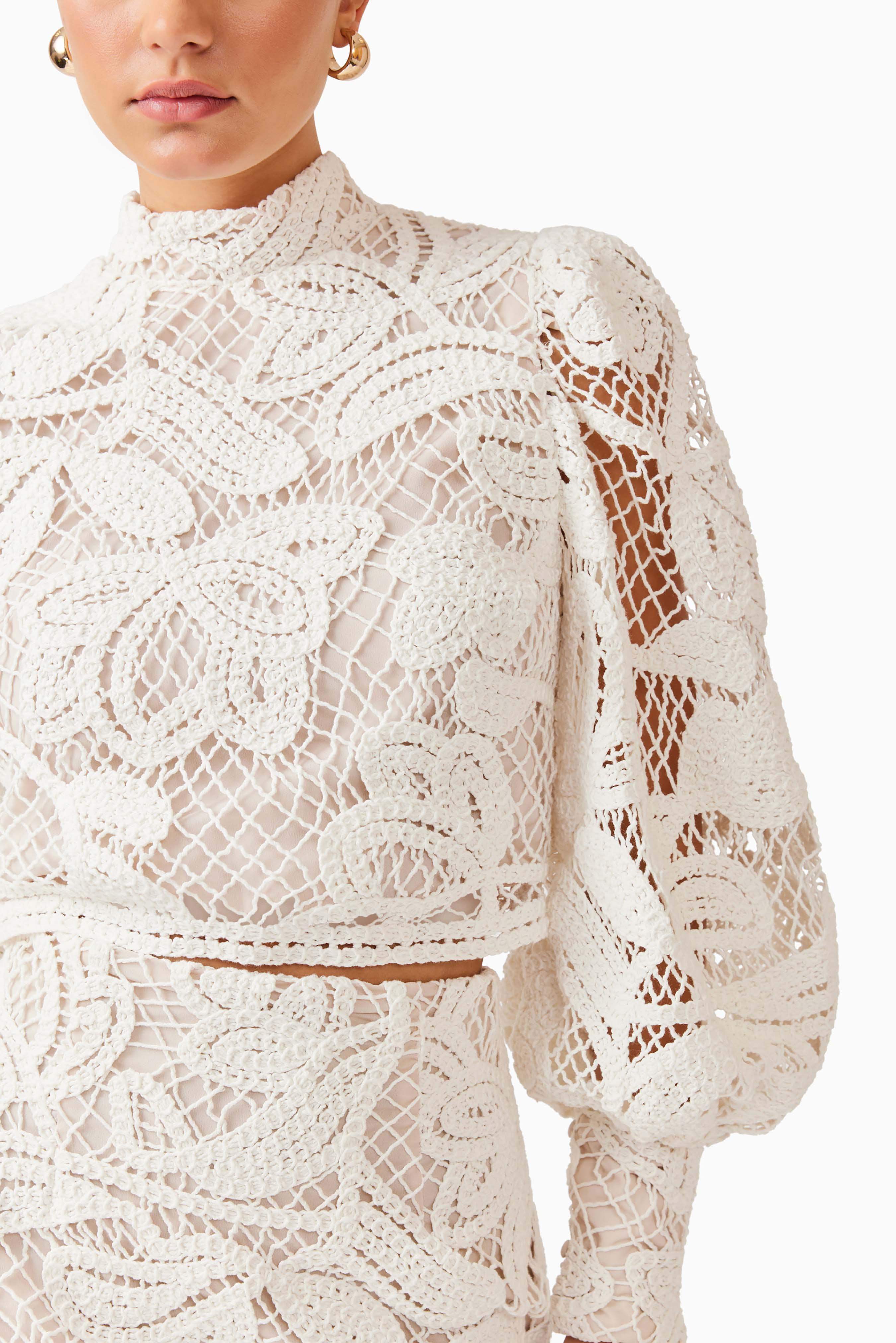Kyra Crochet Set in White