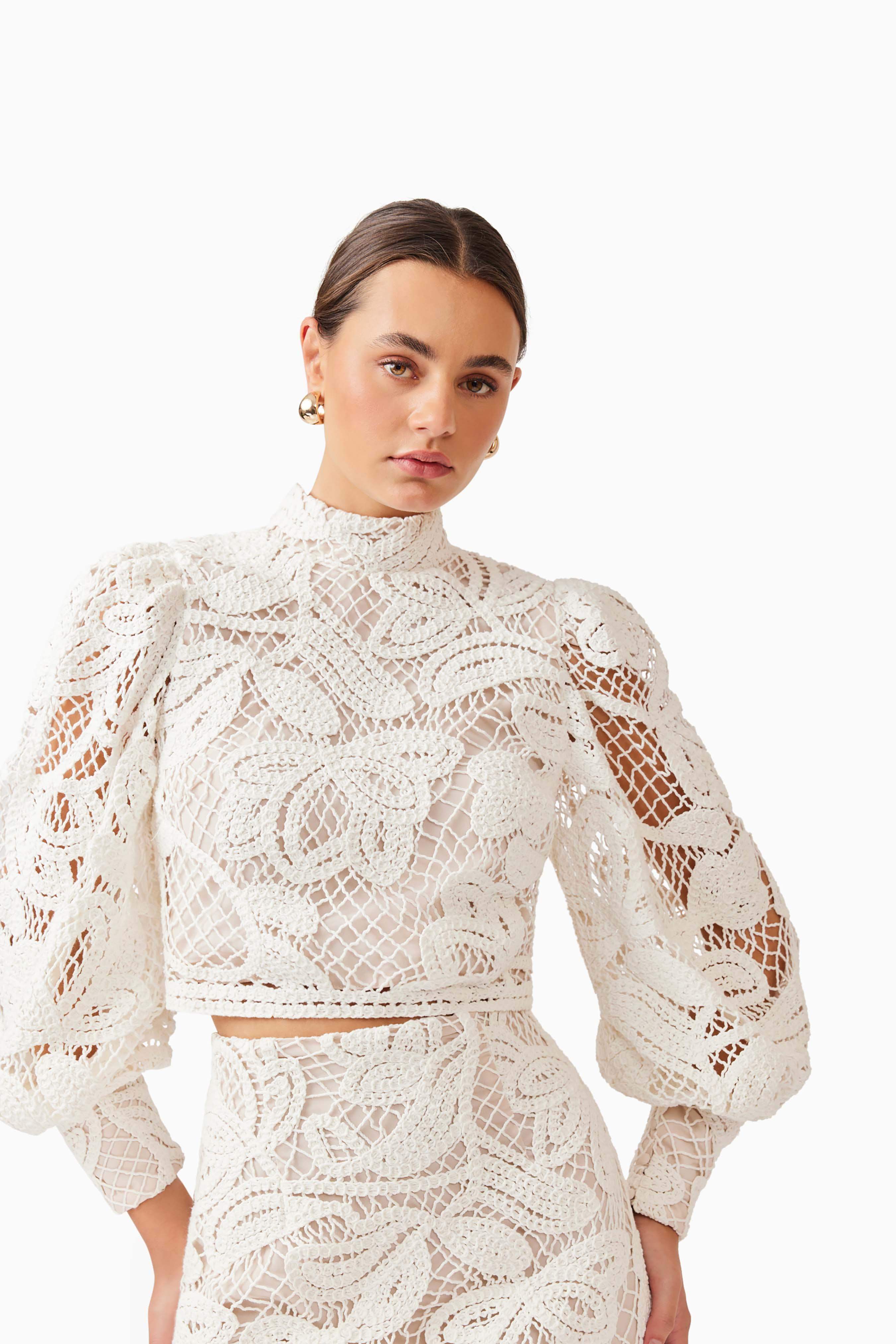 Kyra Crochet Set in White