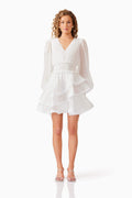 Kalani Long Sleeve Mini Dress White