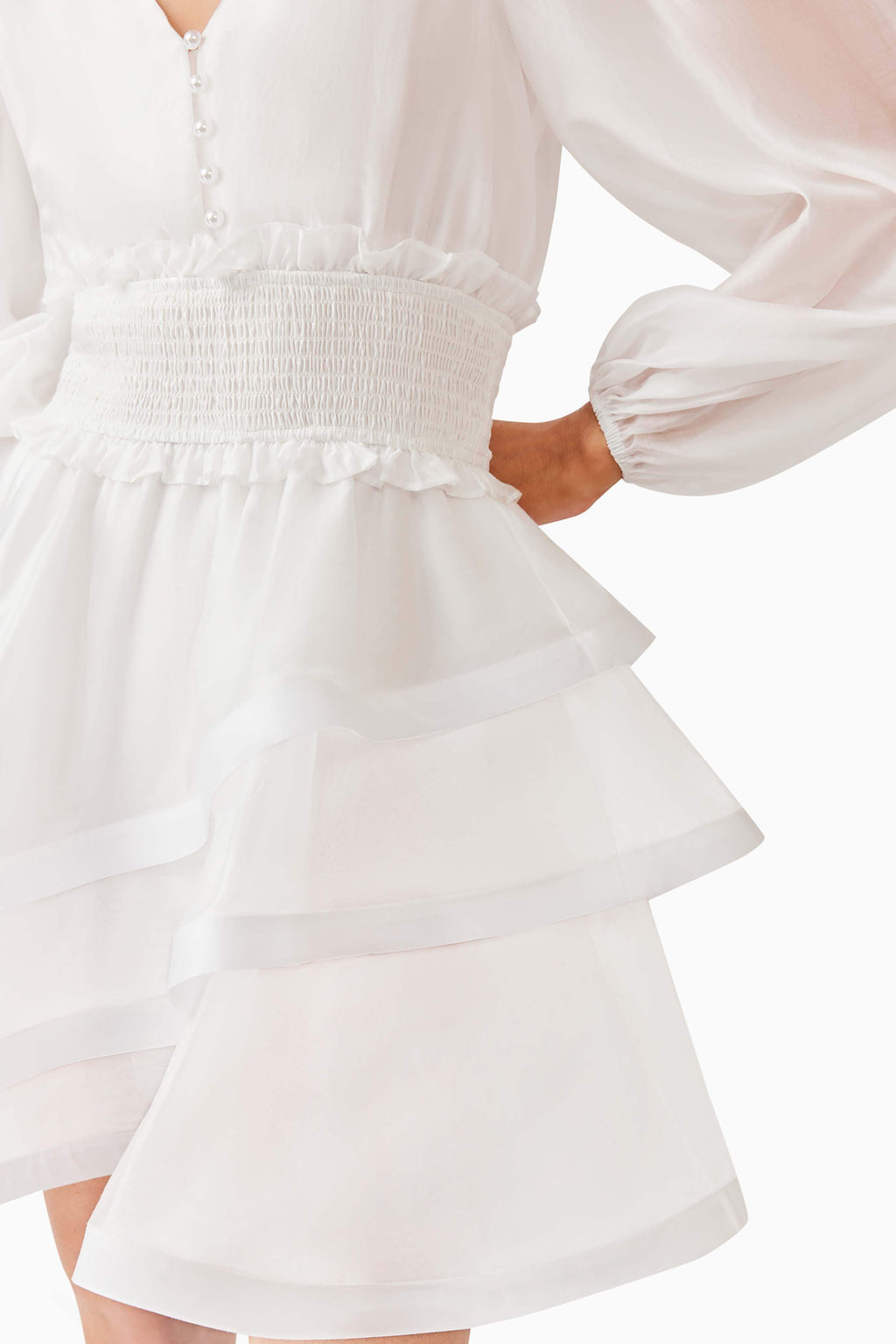 Kalani Long Sleeve Mini Dress White