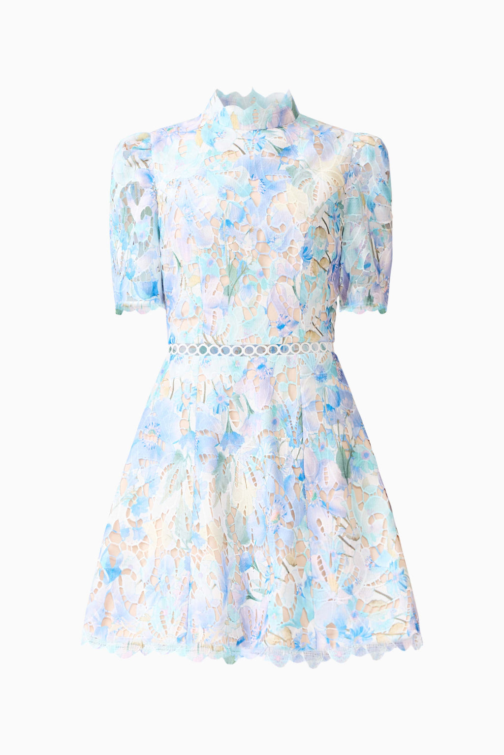 Kalissa A-Line Mini Dress in Blue Floral