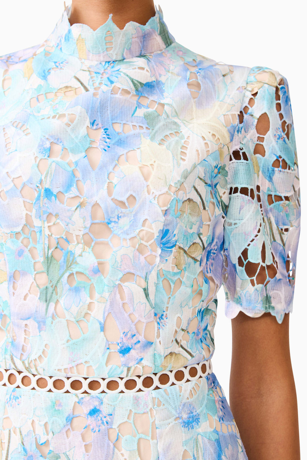 Kalissa A-Line Mini Dress in Blue Floral