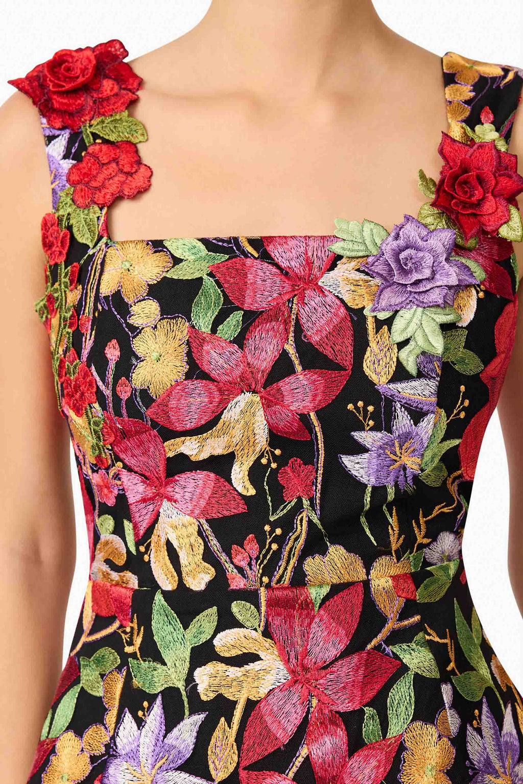 Talia Mini Dress in Black Floral