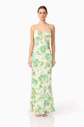 Tess Floral Maxi Dress in Green