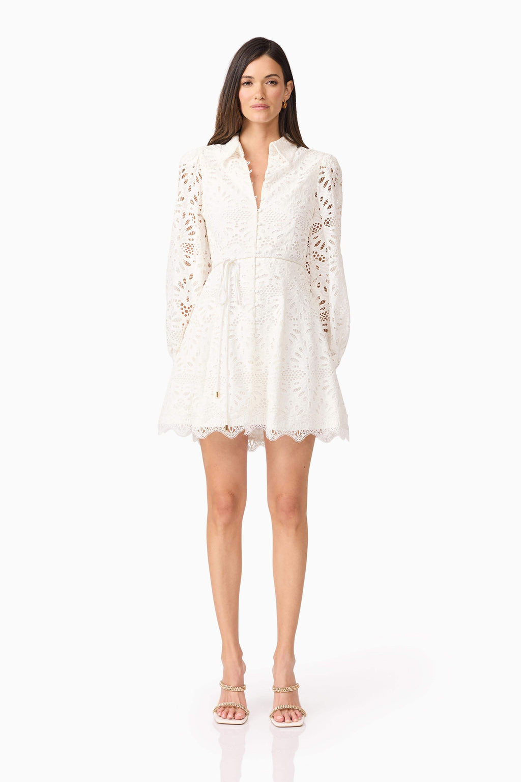 Carli Mini Shirt Dress in White