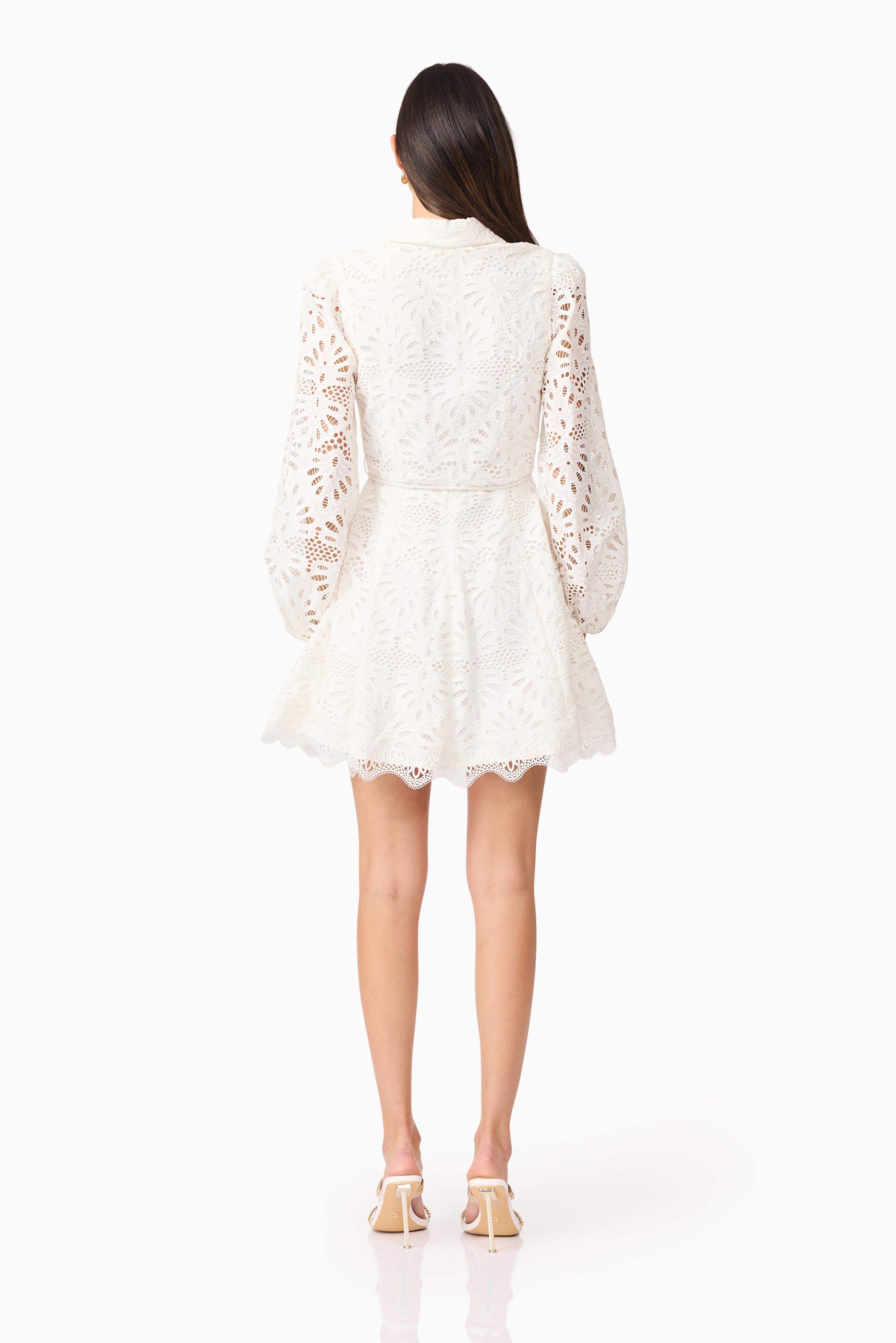 Carli Mini Shirt Dress in White