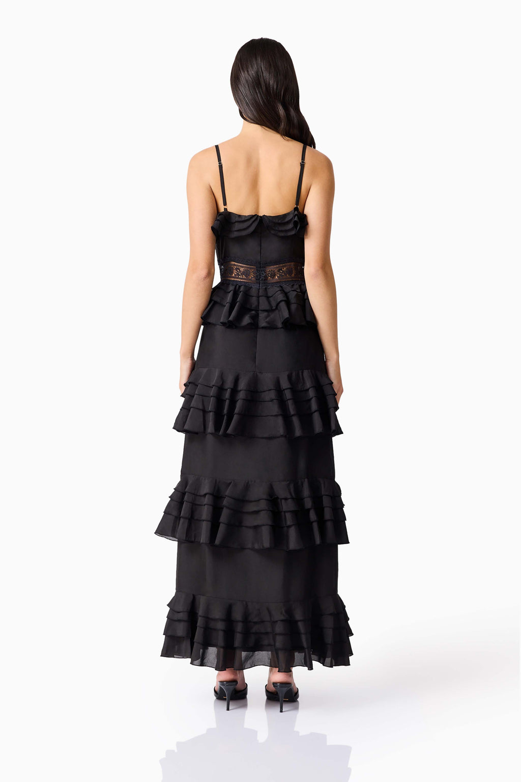 Lucinda Tiered Gown in Black