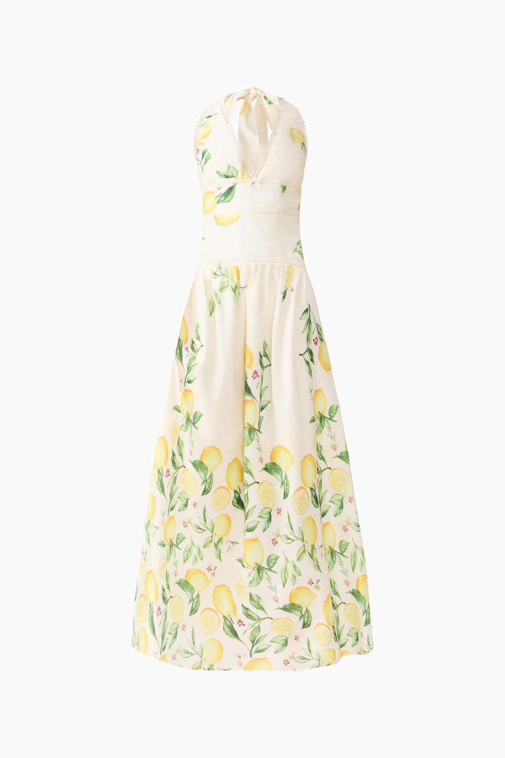 Hana Halter Gown in Lemon Print