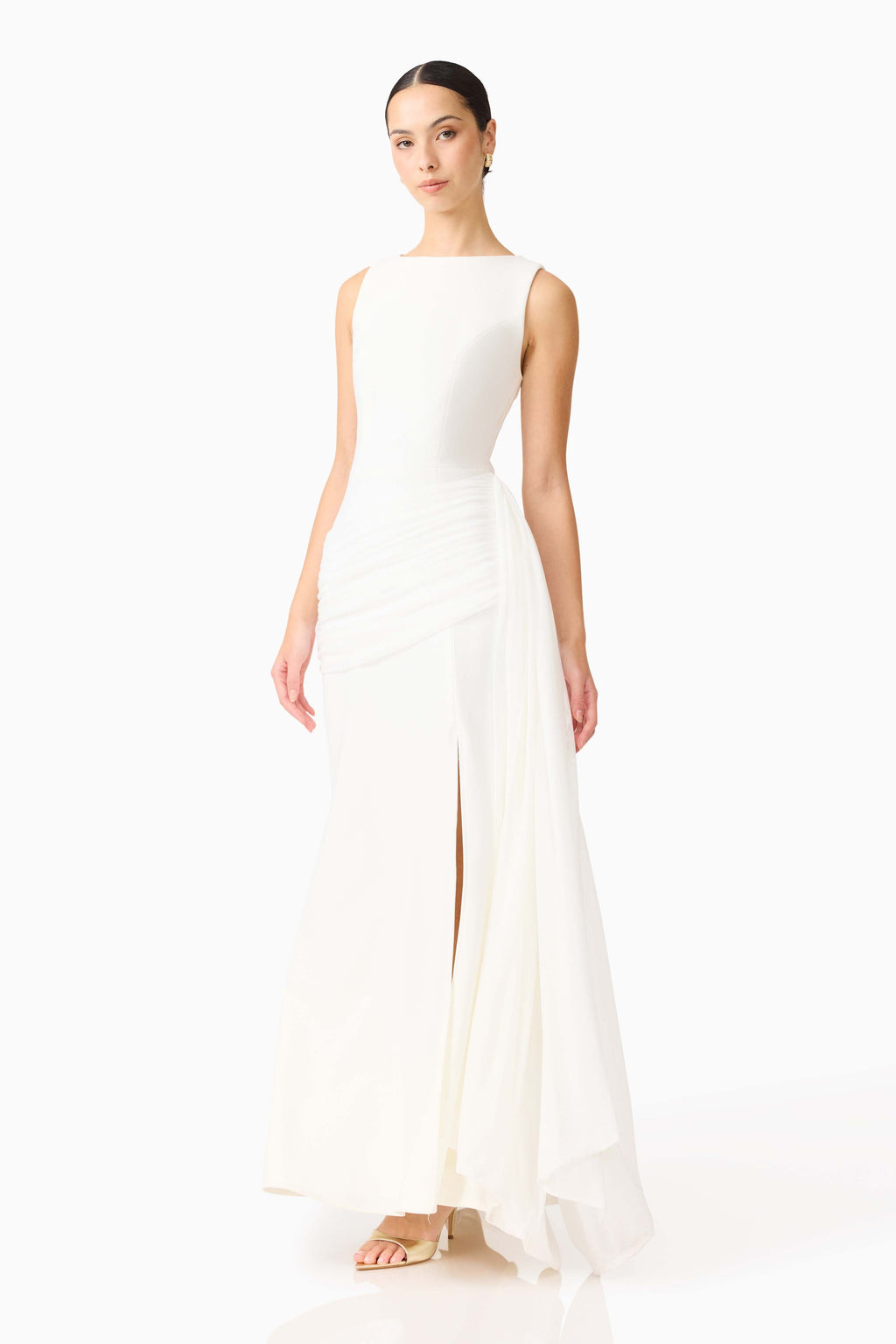 Amelina Sash Gown in White