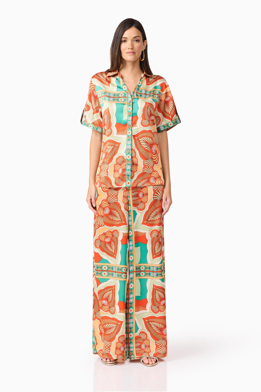 Neomi Satin Set in Orange