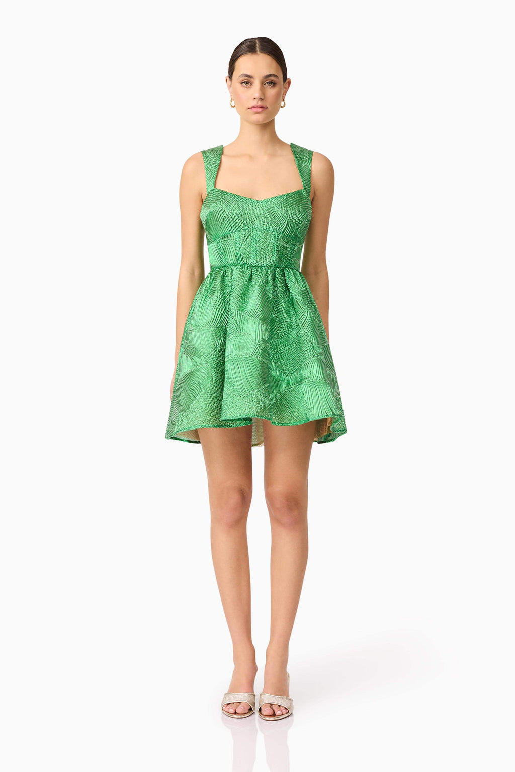 Ginnifer A-Line Mini Dress in Green